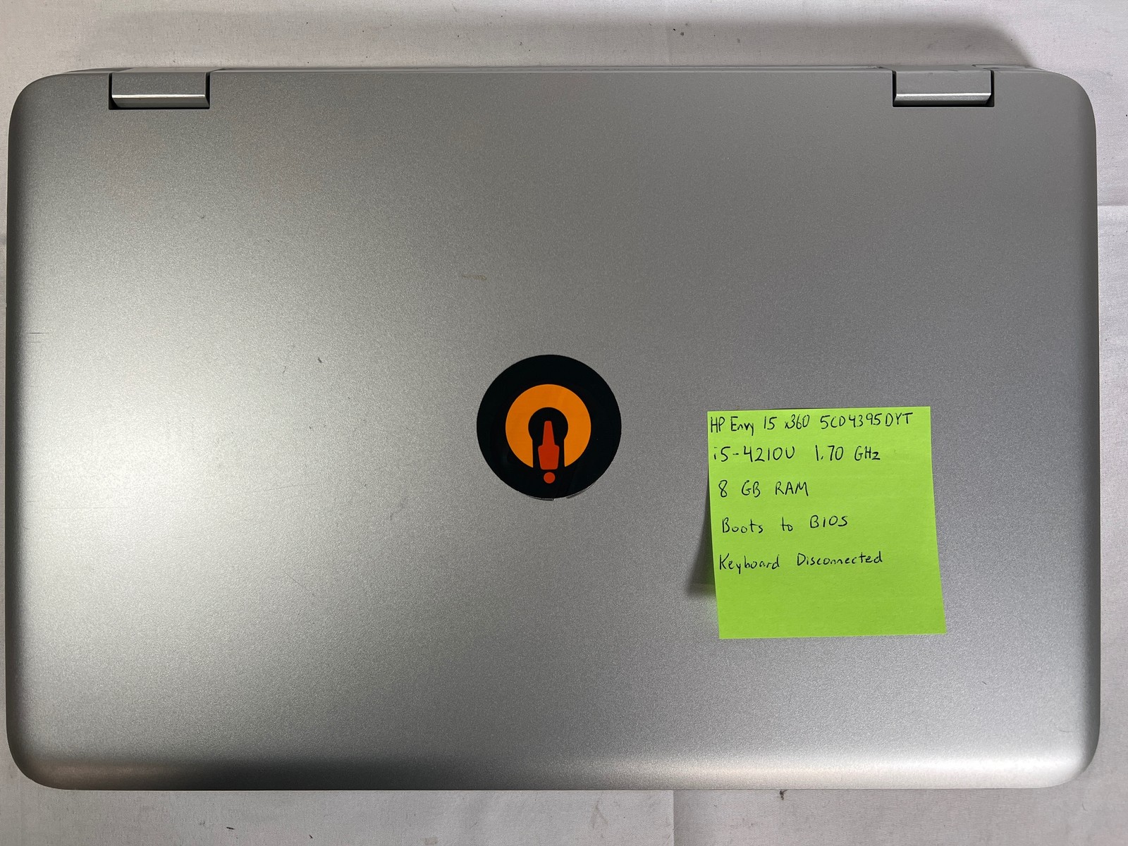 HP Envy 15 x360 Convertible 15.6″ Intel i5-4210U 1.7GHz 8GB No Drive FOR PARTS