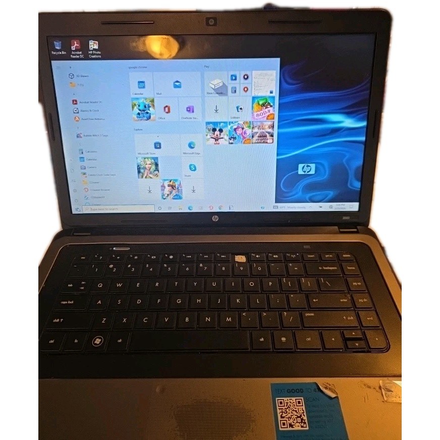 USED HP Pavilion 2000-329WM 15.6in. 320GB, AMD Fusion 1.6GHz 3GB FC17-3-G468 S12