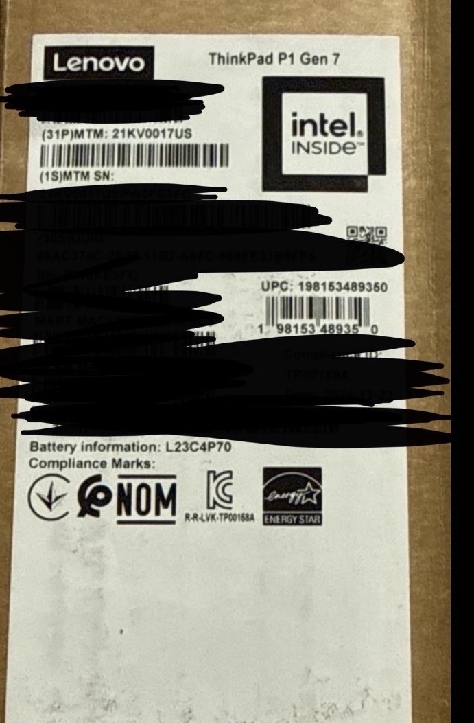 Lenovo ThinkPad P1 Gen 7 — Ultra 7 165H / 32GB RAM / 1TB SSD / RTX 3000 Ada
