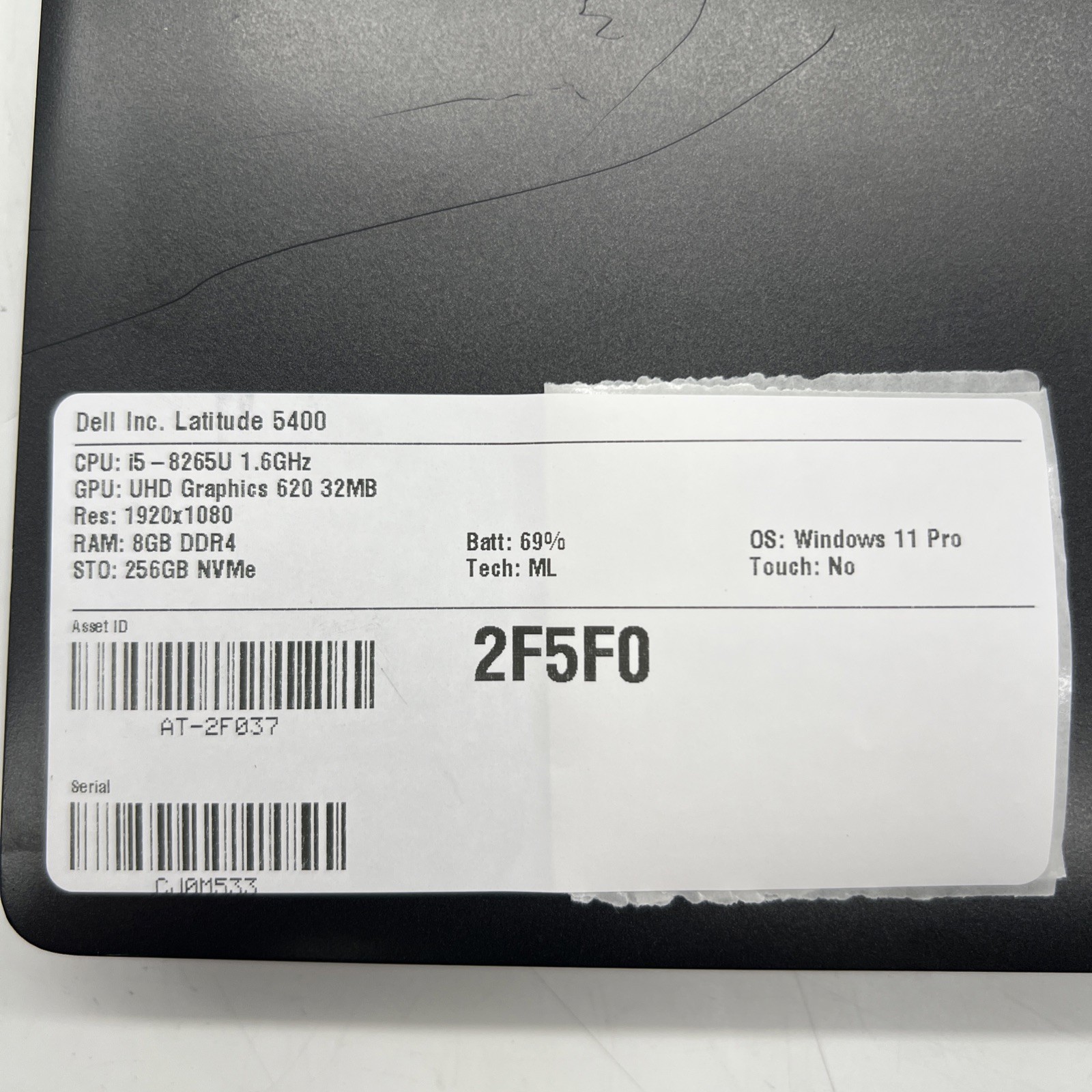 Dell Latitude 5400 I5 8265U 1.6GHz 8GB RAM 256GB SSD Win11P