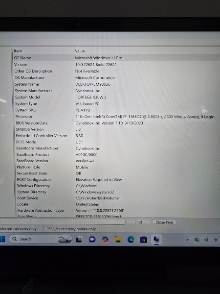 Dynabook Portege X30W-J 13″ Touch Laptop-11th i7-1185G7 2.8GHz 16GB RAM 512GB