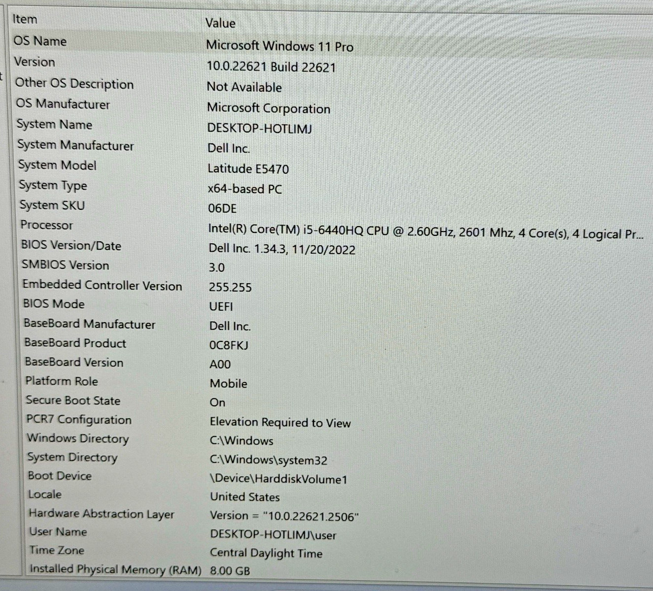 Dell Latitude 5470 Laptop 14” Intel Core i5 8GB RAM 120GB SSD Windows 11 HDMI
