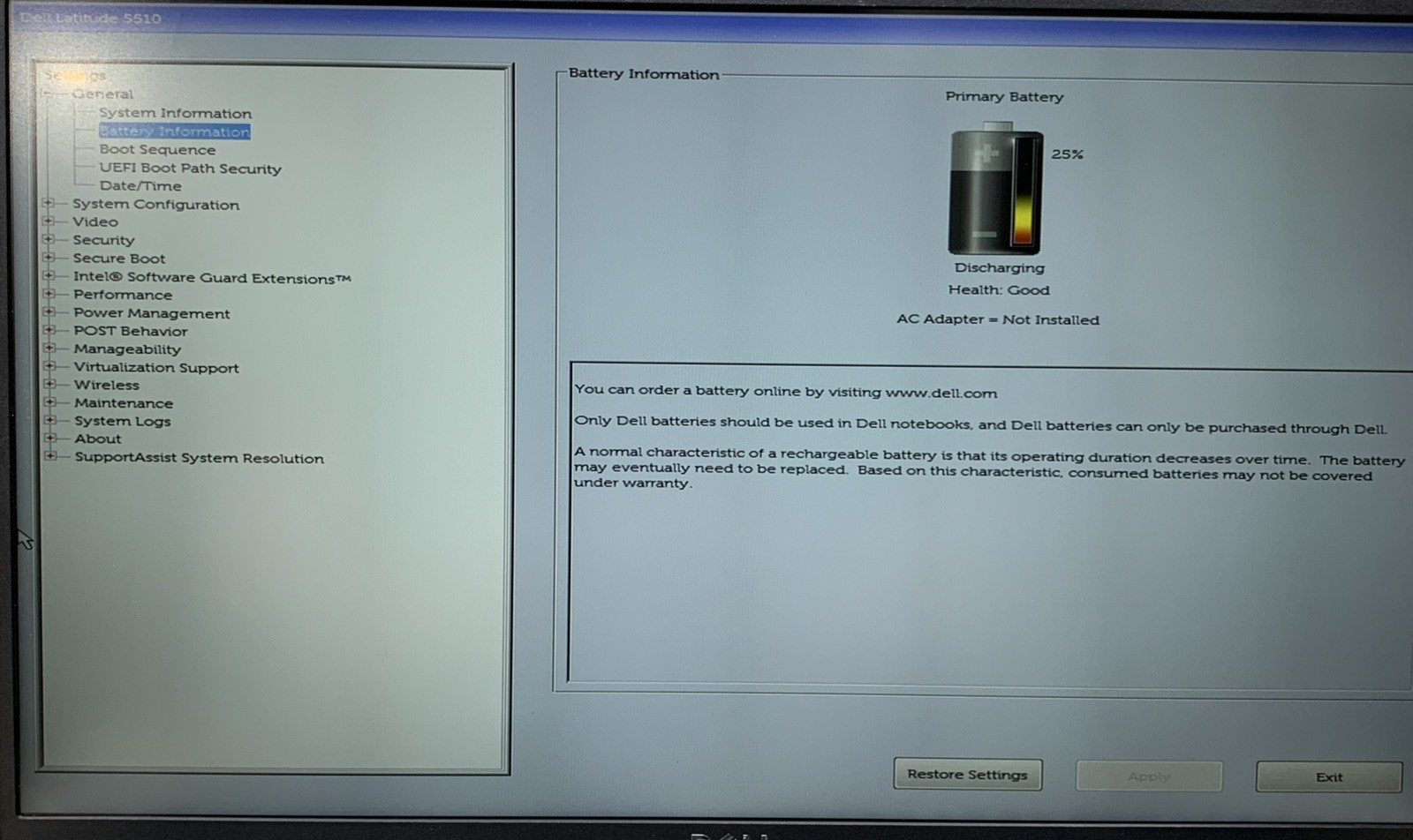 Dell Latitude 5510 Intel Core i7-10610U@1.8GHz, 8GB RAM, No SSD, No OS