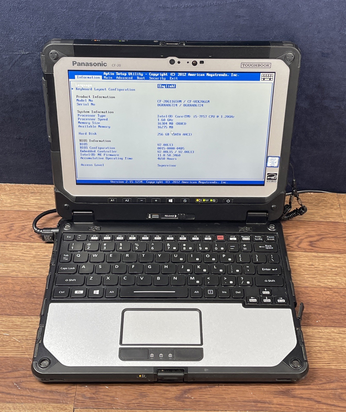 Panasonic Toughbook CF-20 Core i5- 7Y57 3.30 GHz 16GB RAM 256GB SSD NO OS