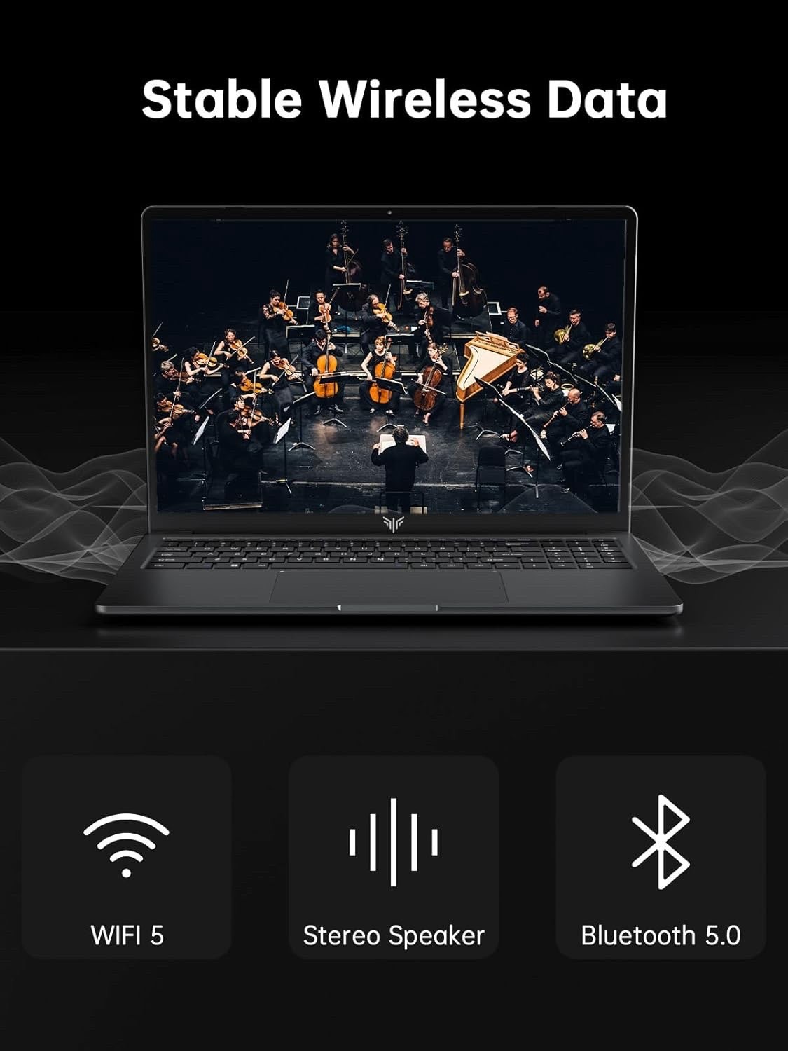 Game laptop, 256GB NVMe solid-state drive, 8GB memory, INTER N97, 15.6-inch