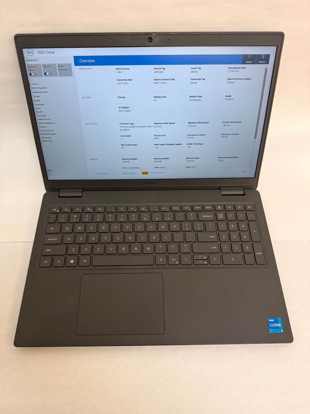 Dell Latitude 3520 i5-1135G7 8GB 256GB NVMe SSD 15.6″ FHD Win11 Pro WiFi BT Fast