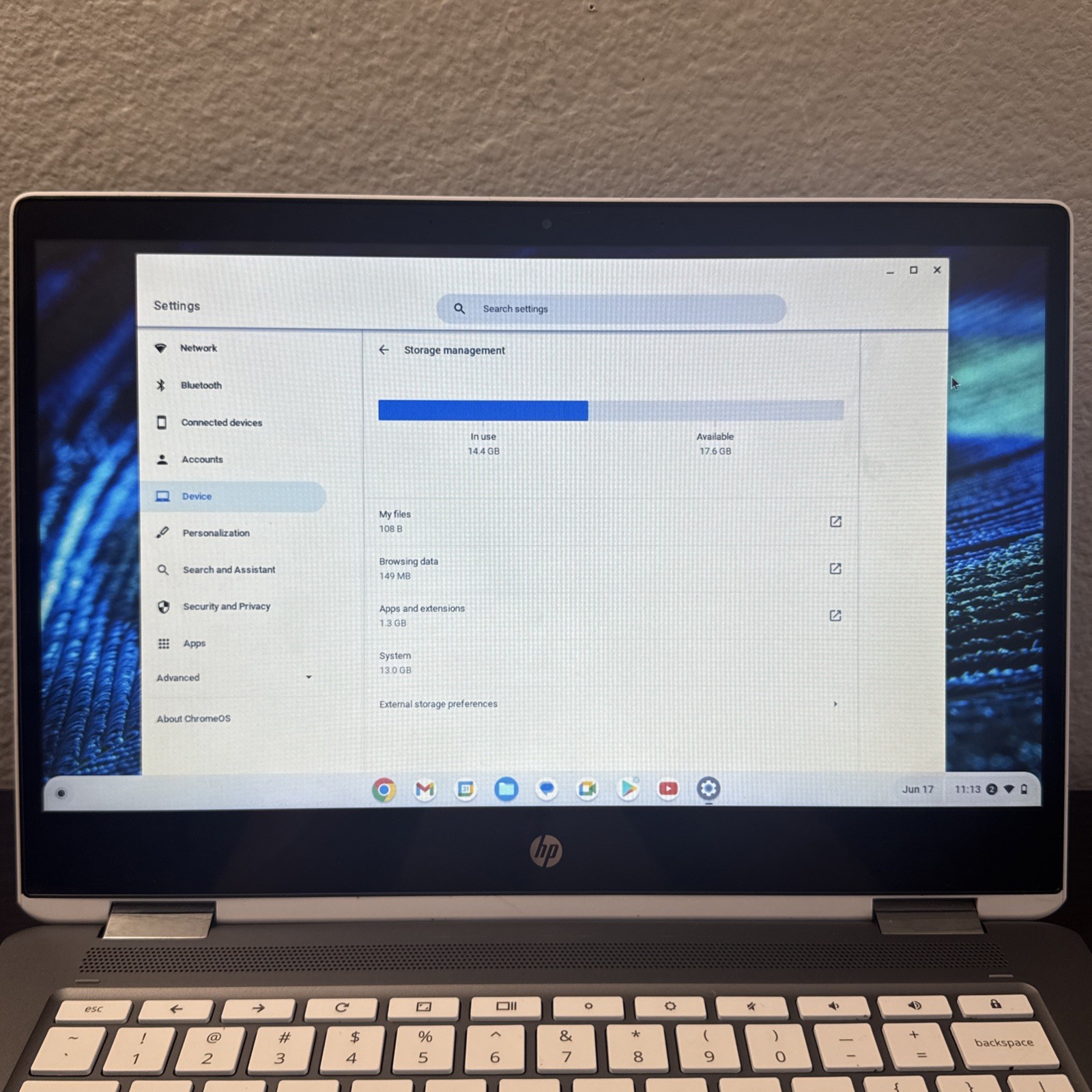 HP Chromebook 14b-ca0036nr Intel Celeron N4020 1.1Ghz 4GB RAM 32GB SSD 14″ inch