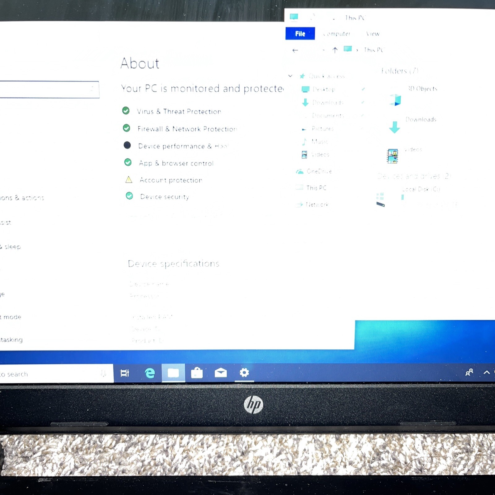 hp pavilion 15 laptop AMD A4 1.5GHz 4GB 500GB Windows 10 Home Needs Battery