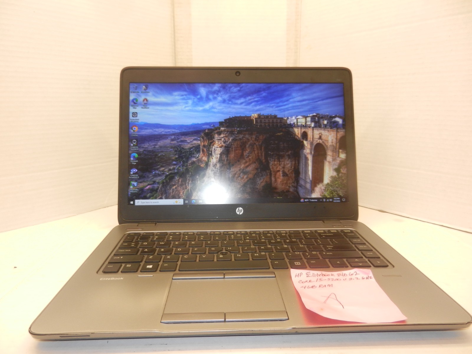 HP ELITEBOOK 840 G2 14″ CORE i5-5200@2.2GHz 4GB RAM 160GB HDD WINDOWS 10 A