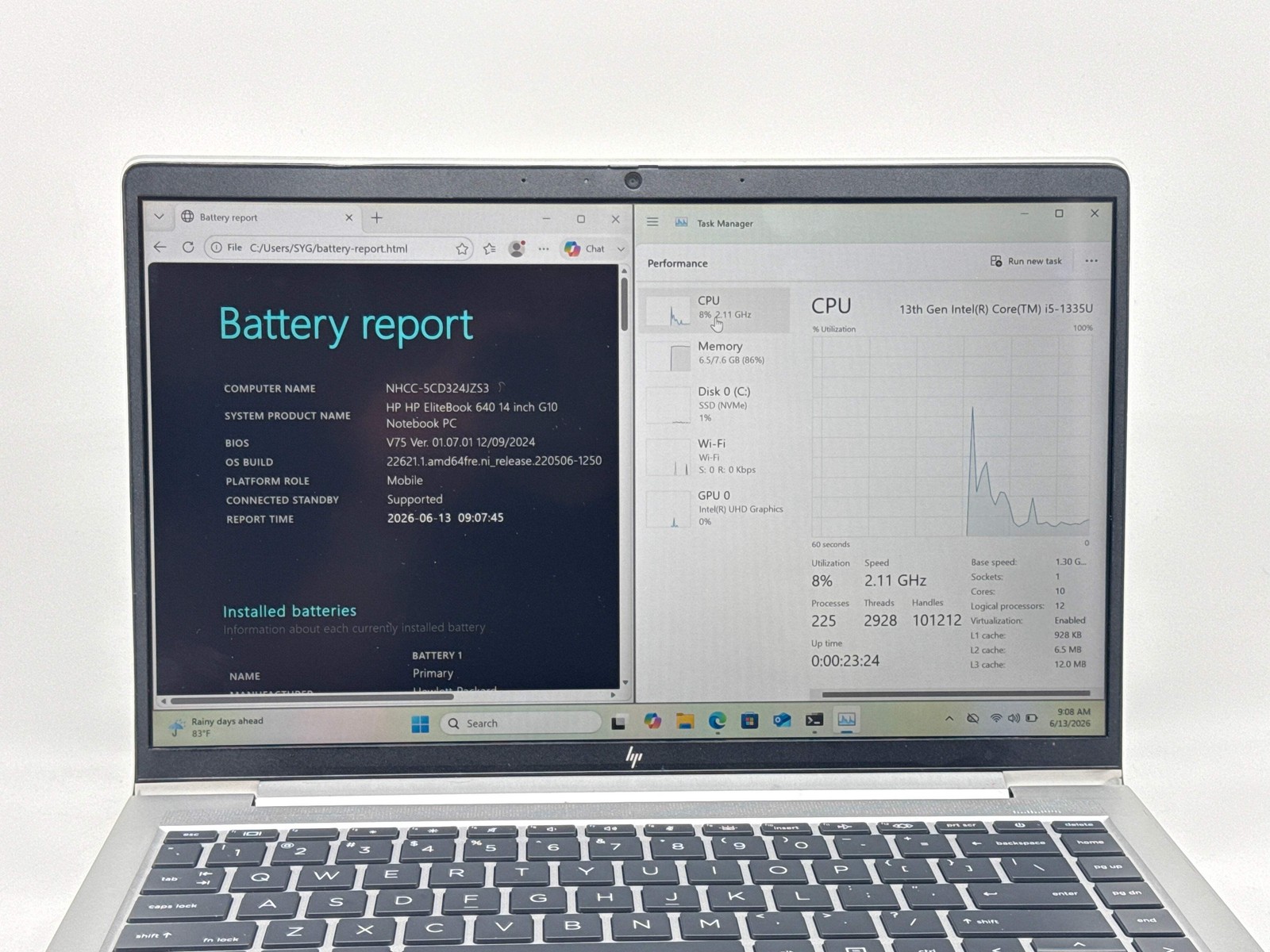 HP EliteBook 640 G10 14″ Intel Core i5-1335U 8GB RAM 256GB SSD Used #2