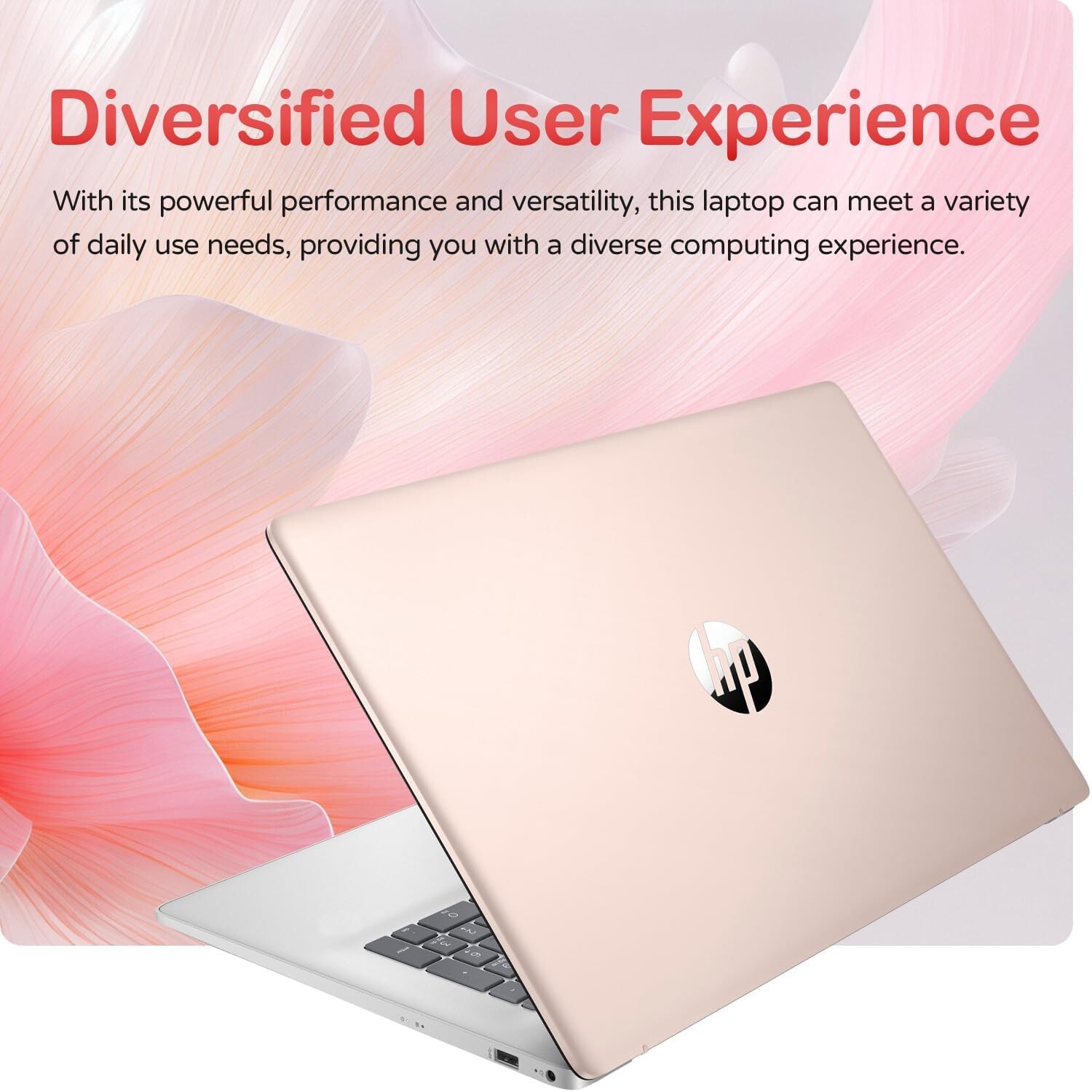 2025 HP 17.3″ FHD Laptop,10-core i5-1334U,UpTo 64G,2TB M.2 SSD Wi-Fi 6 Rose Gold