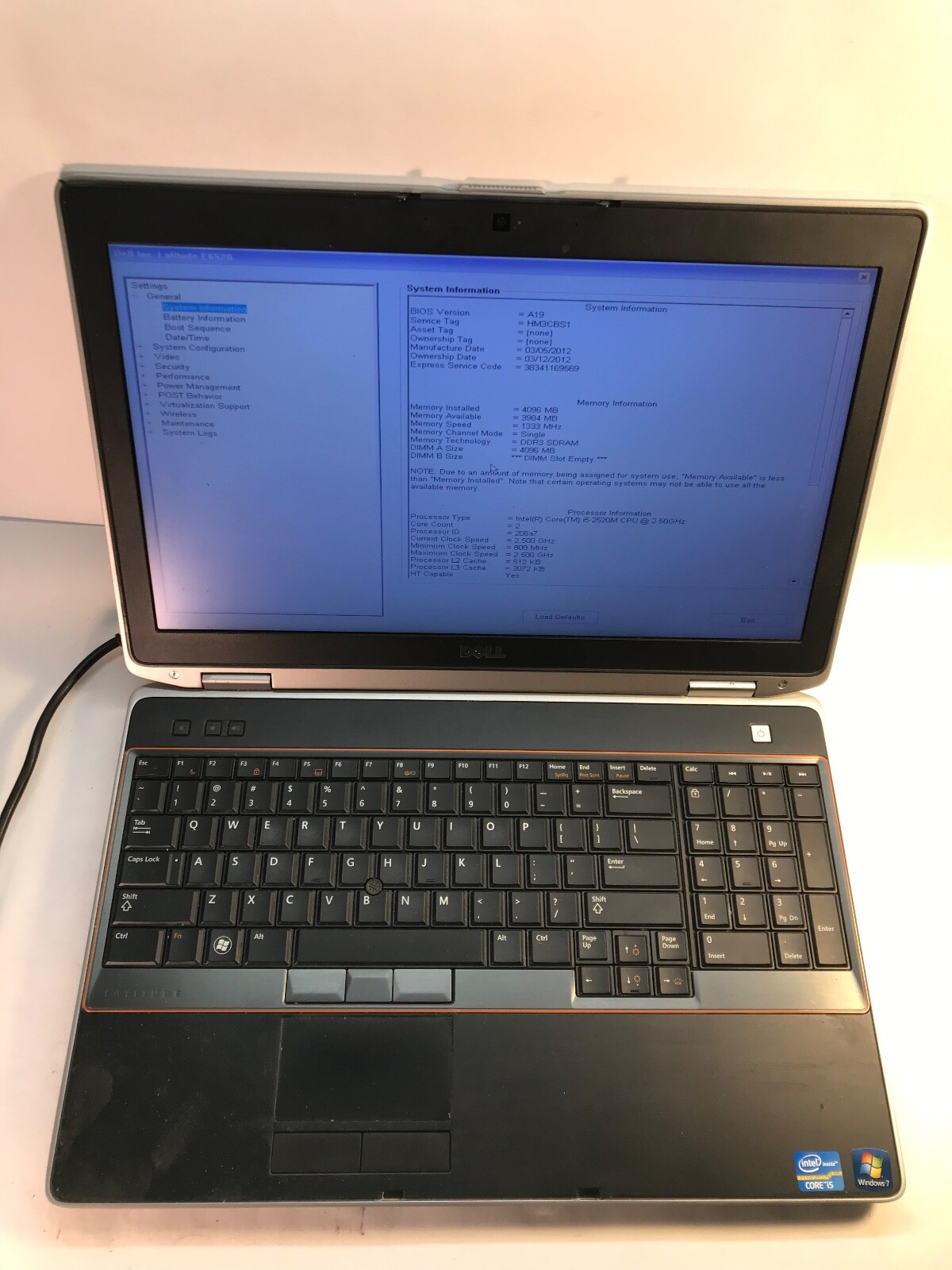 LOT OF 2- Dell Latitude E6520 15″ Intel Core i5-2520M -BOOT TO BIOS -MZ
