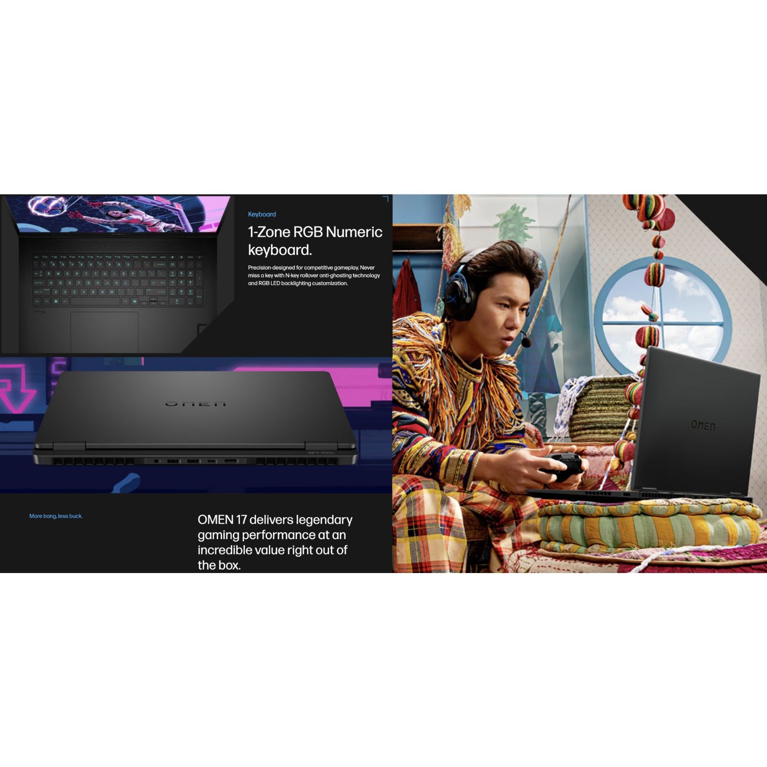 HP OMEN 17.3″ QHD AMD Ryzen AI 9 365 2GHz 16GB 512GB SSD GeForce RTX 5070 W11H