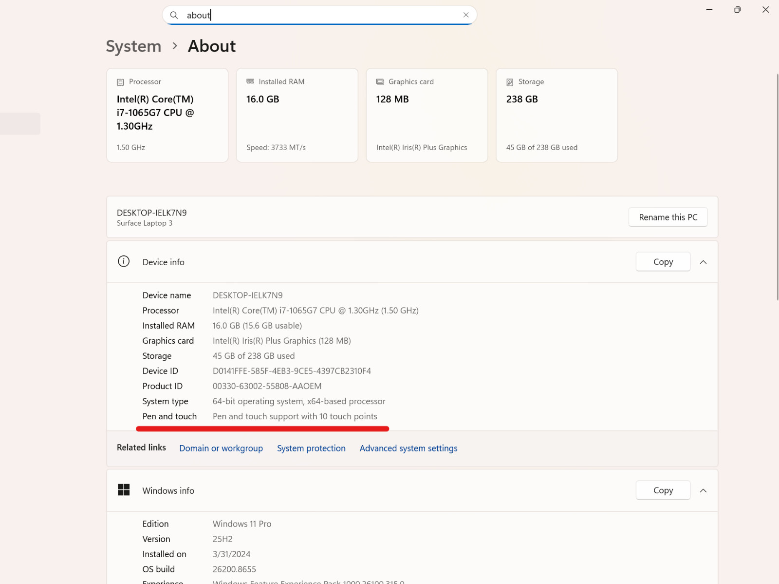 Microsoft Surface Laptop 3 i7-1065G7, 16GB RAM, 256GB SSD – Silver