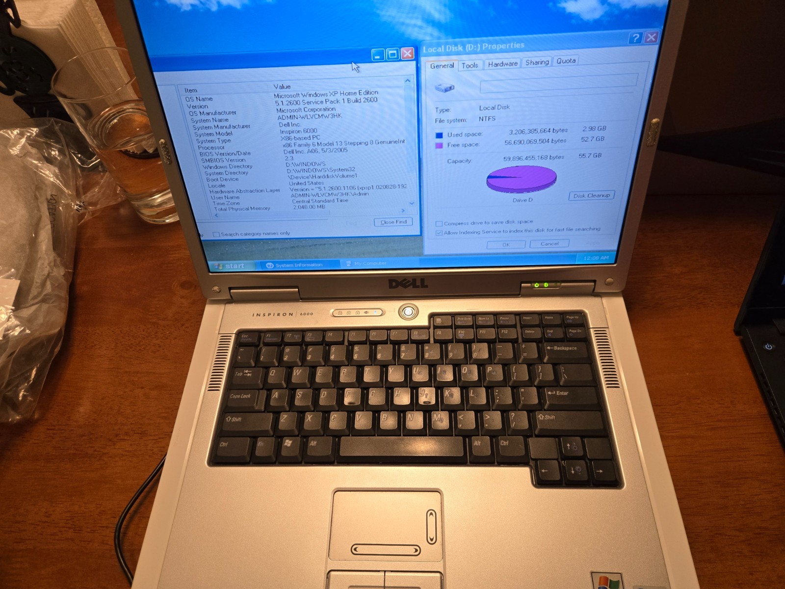 Dell Inspiron 6000 Win XP Pentium 730 1.6ghz, 2gb ram, 60gb HD with case