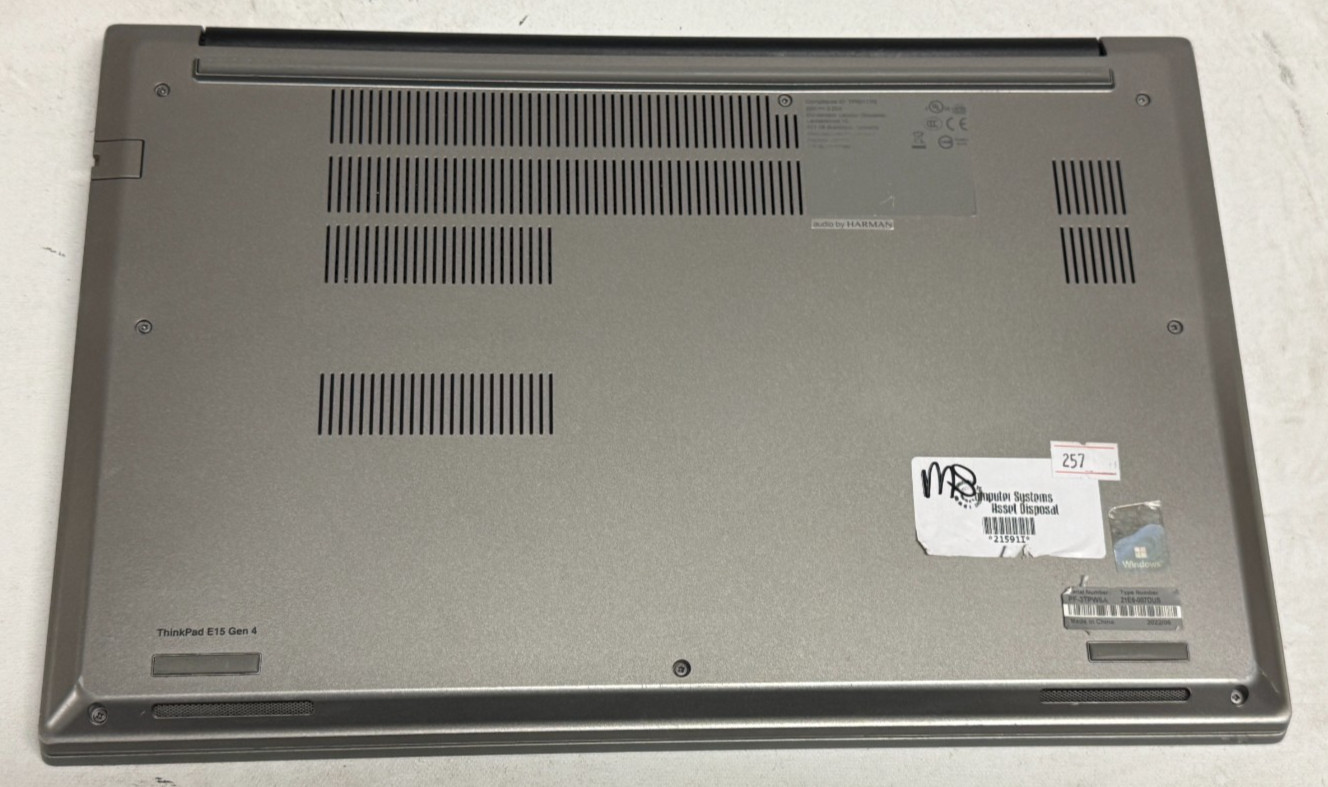 Lenovo ThinkPad E15 15.6″ (i5-1235u 1.30GHz – 8GB RAM – NO OS/HDD)