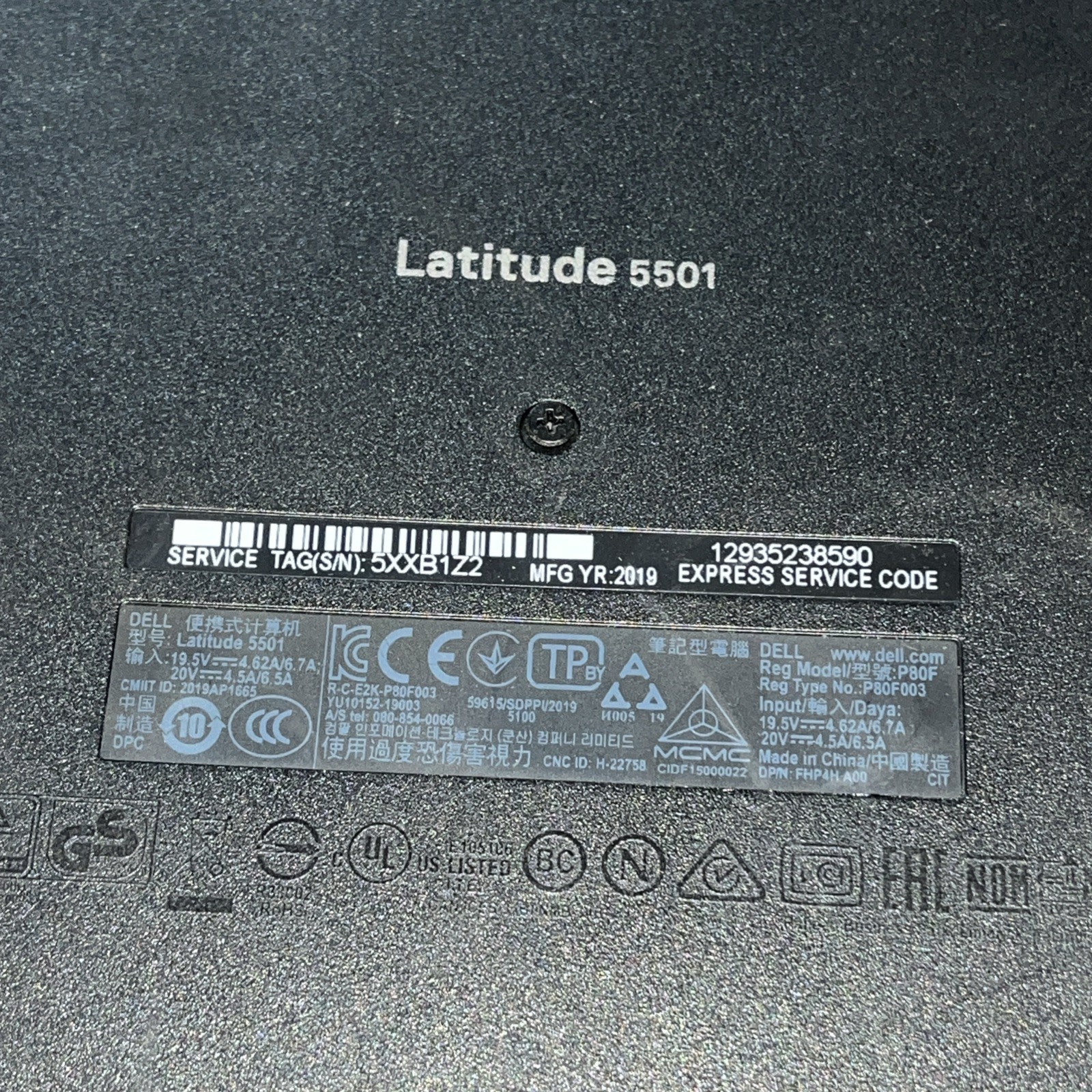 DELL LATITUDE 5501 INTEL CORE I5 9TH GEN 8GB RAM NO HD