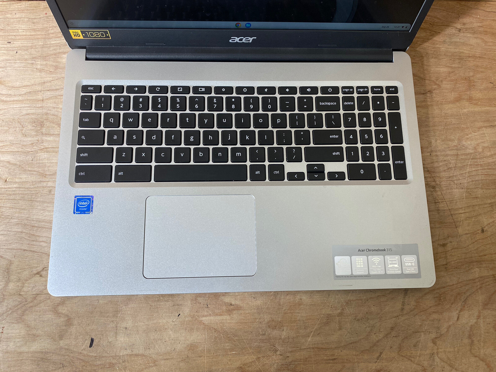 Acer 315 Chromebook 15.6in Intel Celeron N4020@1.1GHz/ 4GB RAM/