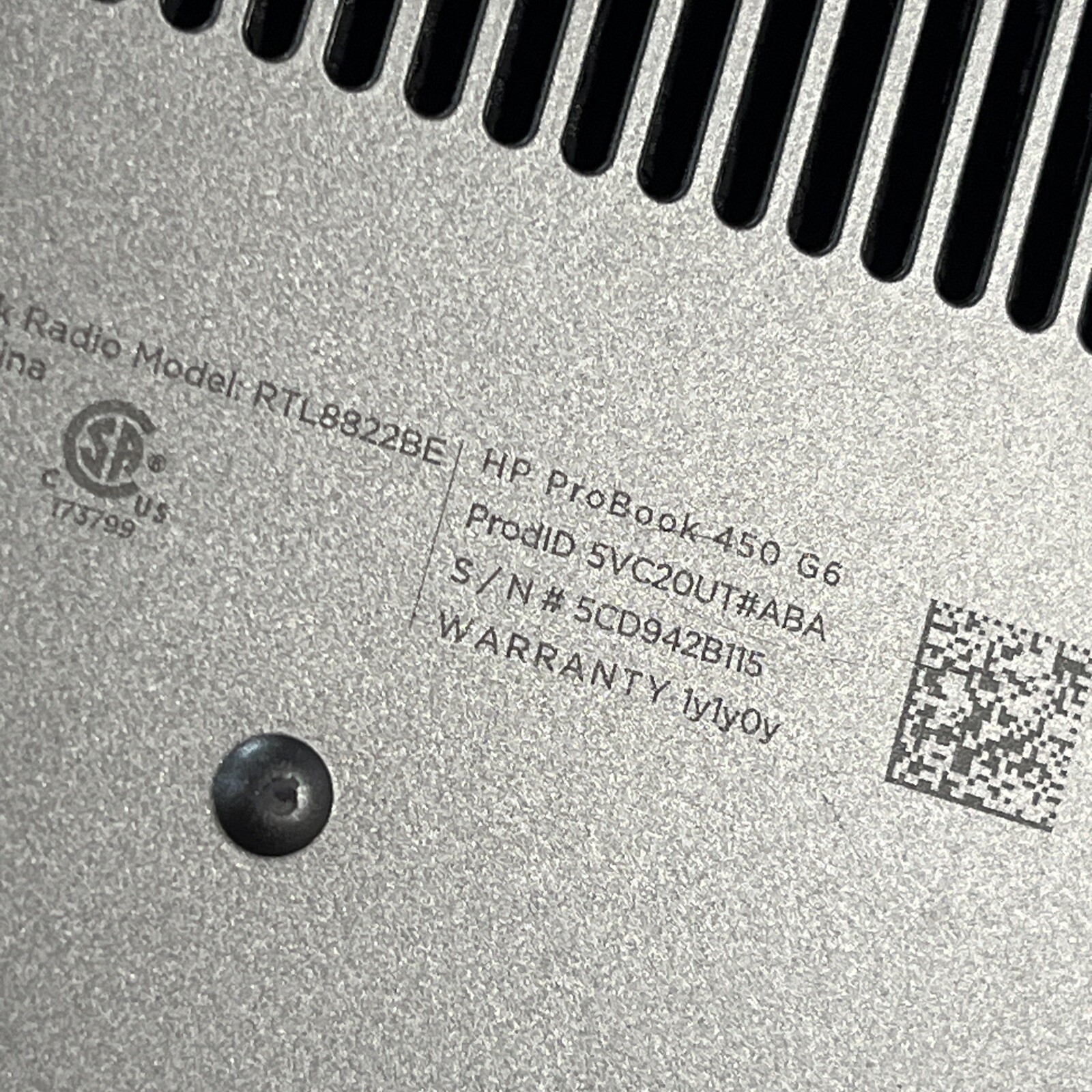 HP PROBOOK 450 G6 INTEL CORE I3 8TH GEN NO RAM NO HD