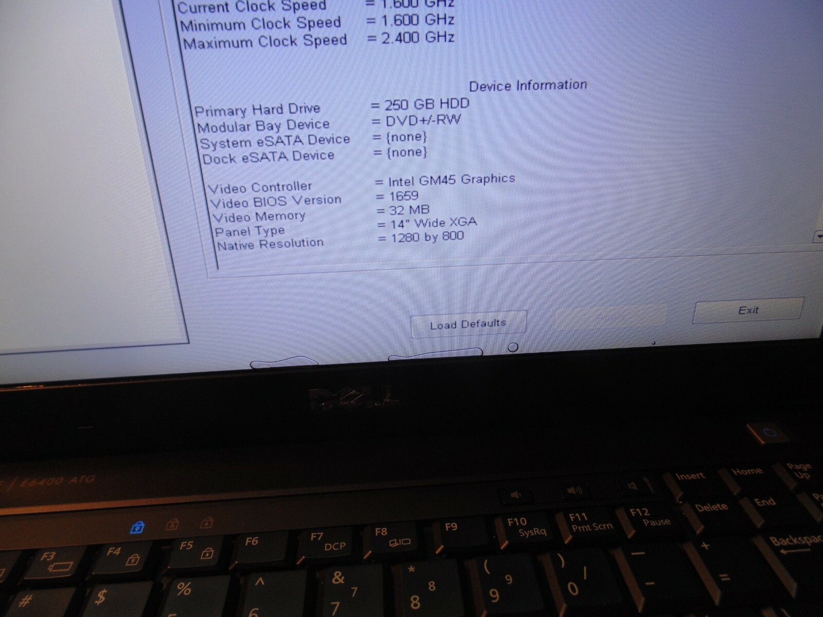 DELL LATITUDE E6400 ATG LAPTOP 2.40GHz P8600 – 4GB – 250GB #750