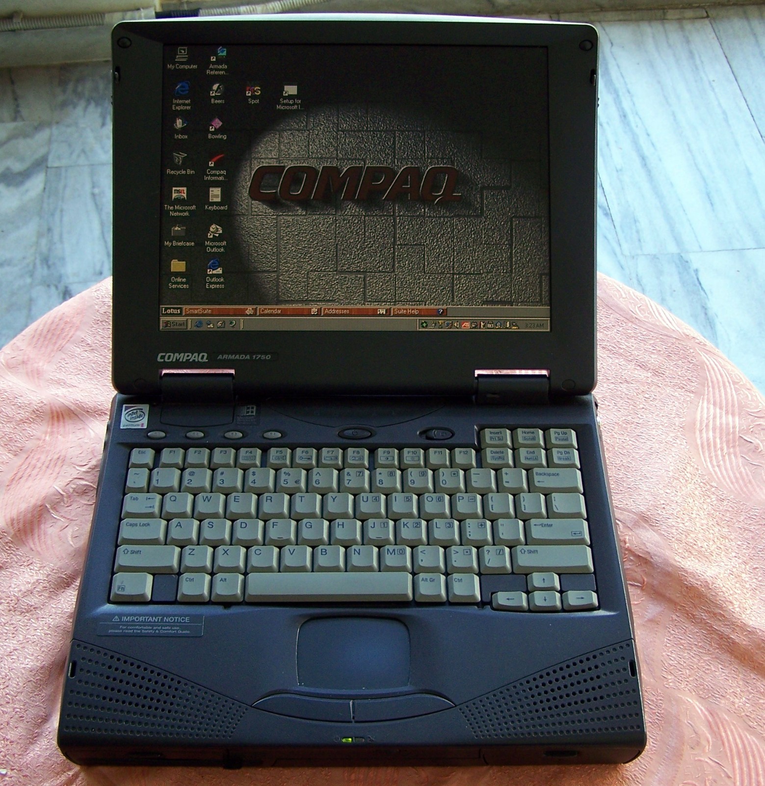 Vtg Compaq Armada 1750 Intel P2 Windows 95 Serial Parallel- ΝΟ 1590 ibm dos e500