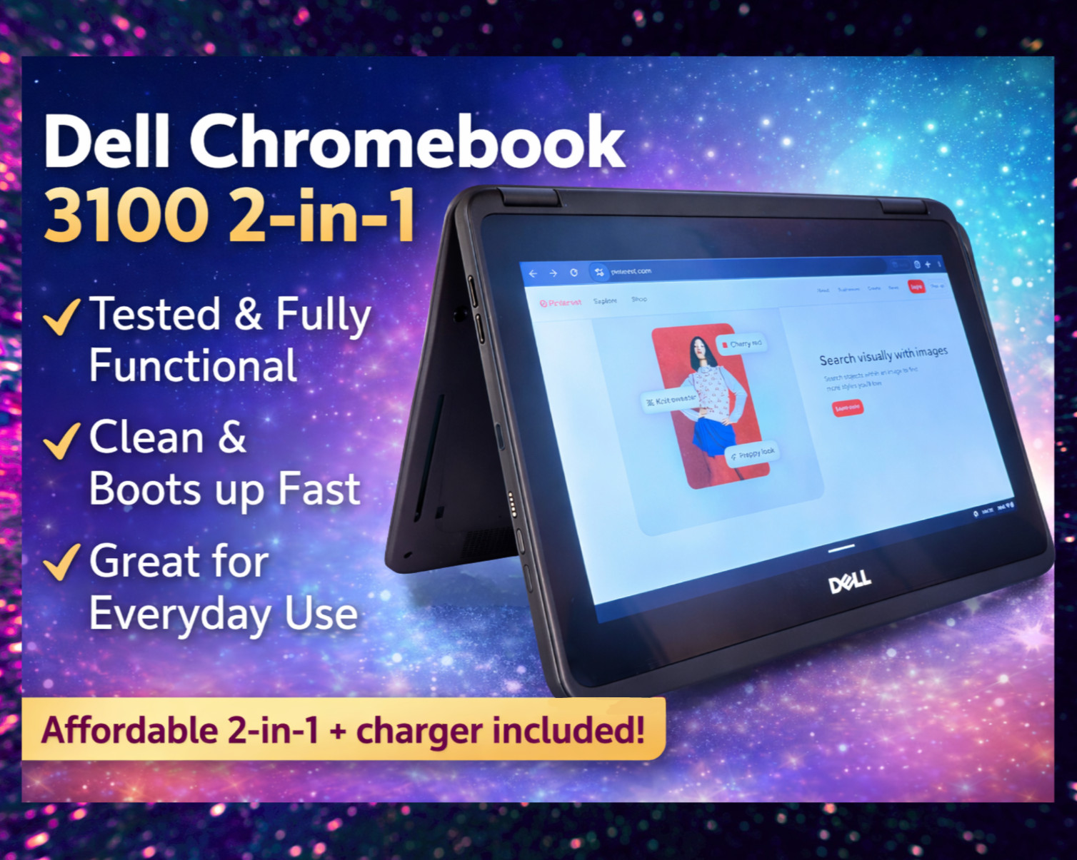 Dell Chromebook 3100 2-in-1 – Intel N4020 | 4GB RAM | Fully Tested | Works #44