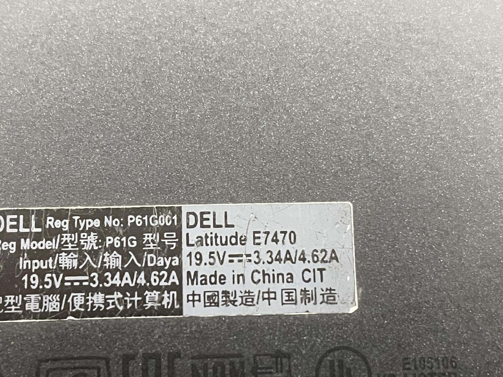 DELL LATITUDE E7470 Laptop w/ Intel Core i5-6300U 2.40 GHZ + 8 GB |No HD/Battery