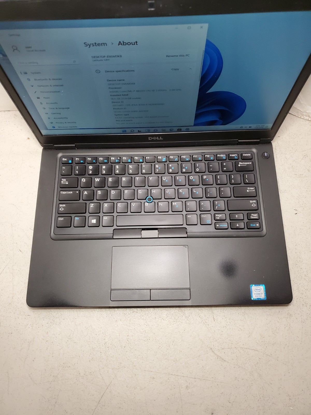 Dell Latitude 5491 14″ Laptop Core i7-8850H 2.6GHz 16GB RAM 256GB SSD Win11 #69