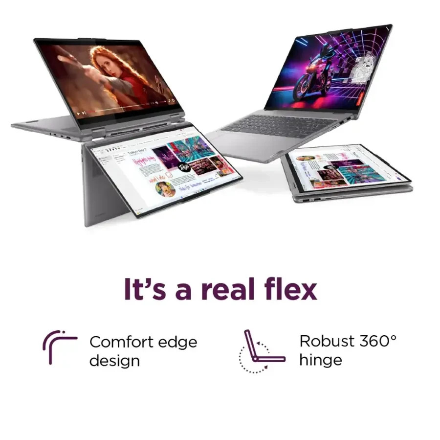 Lenovo Yoga 7 2-in-1 16″ 2K Touchscreen Ryzen 7 8840HS 16GB 512GB SSD Gray