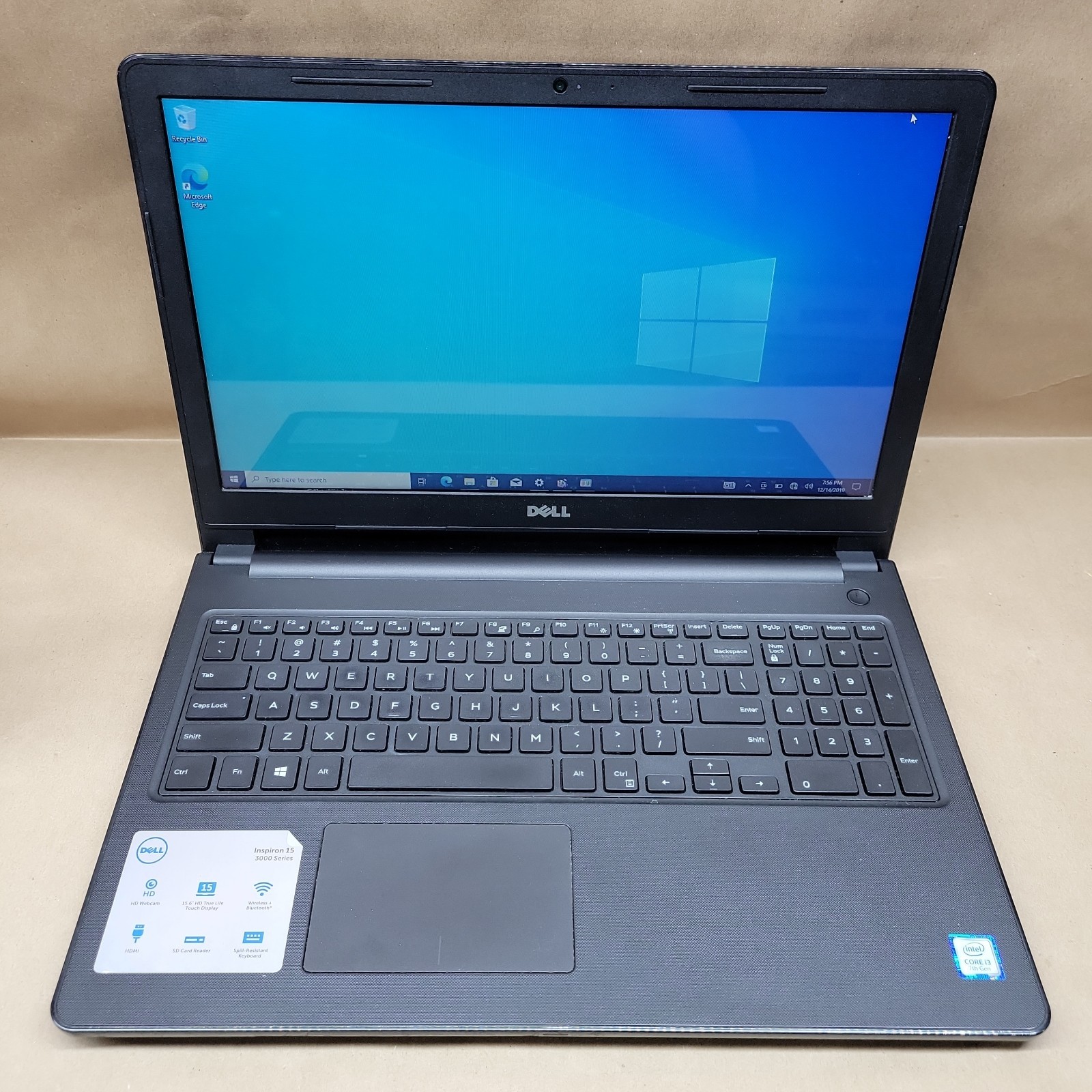 Dell Inspiron 15-3567, Intel Core i3-7100 @ 2.4GHz, 8GB RAM, 1TB HDD, W10P