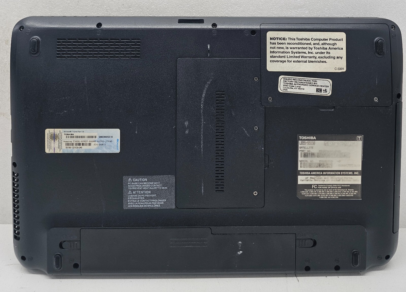 Toshiba Satellite L655-S5150 Laptop Intel Pentium P6200 4GB NO HD/OS (FL)