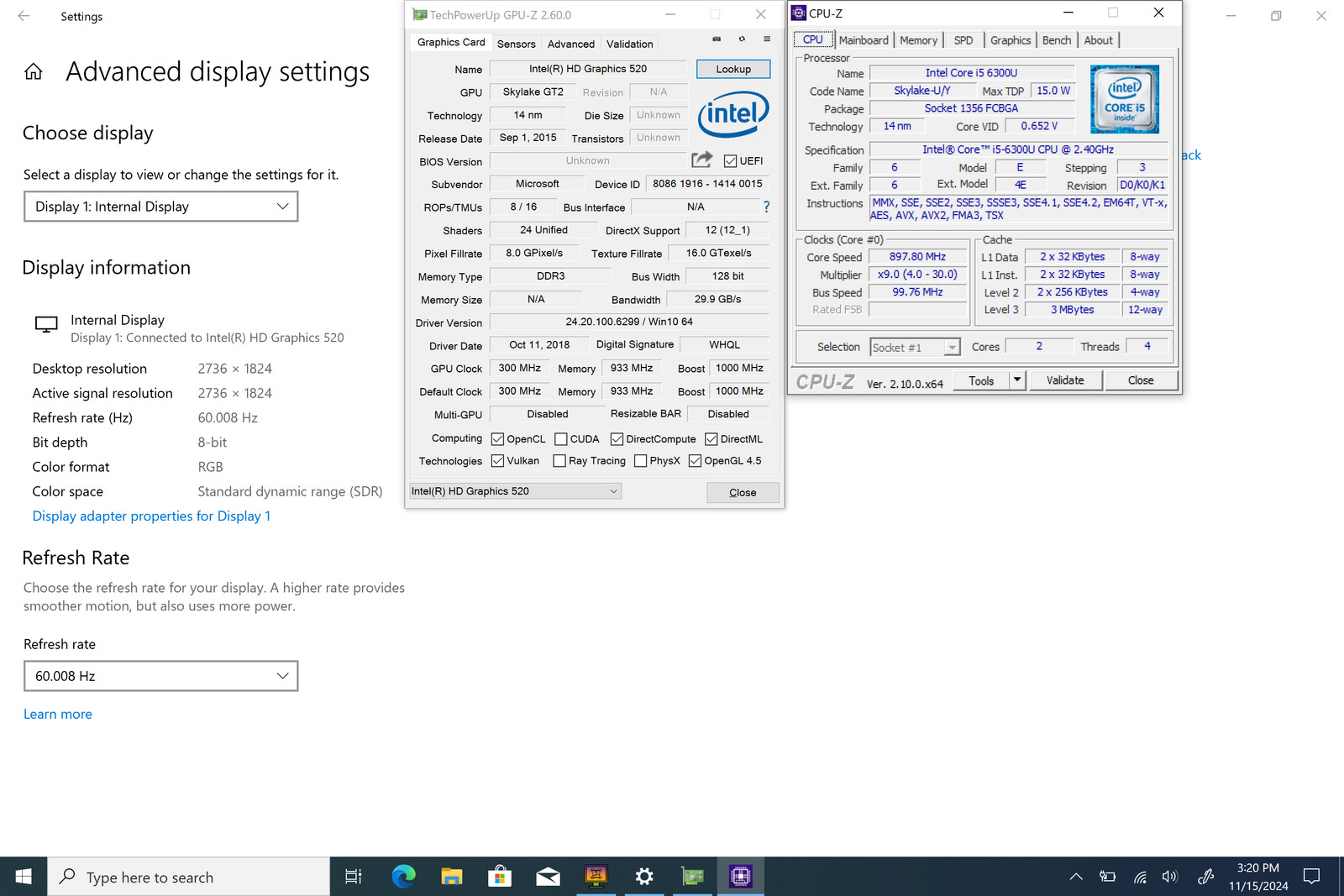Microsoft Surface 13″ 2736 x 1824 I5-6300U 256GB SSD 8GB Motherboard *READ*