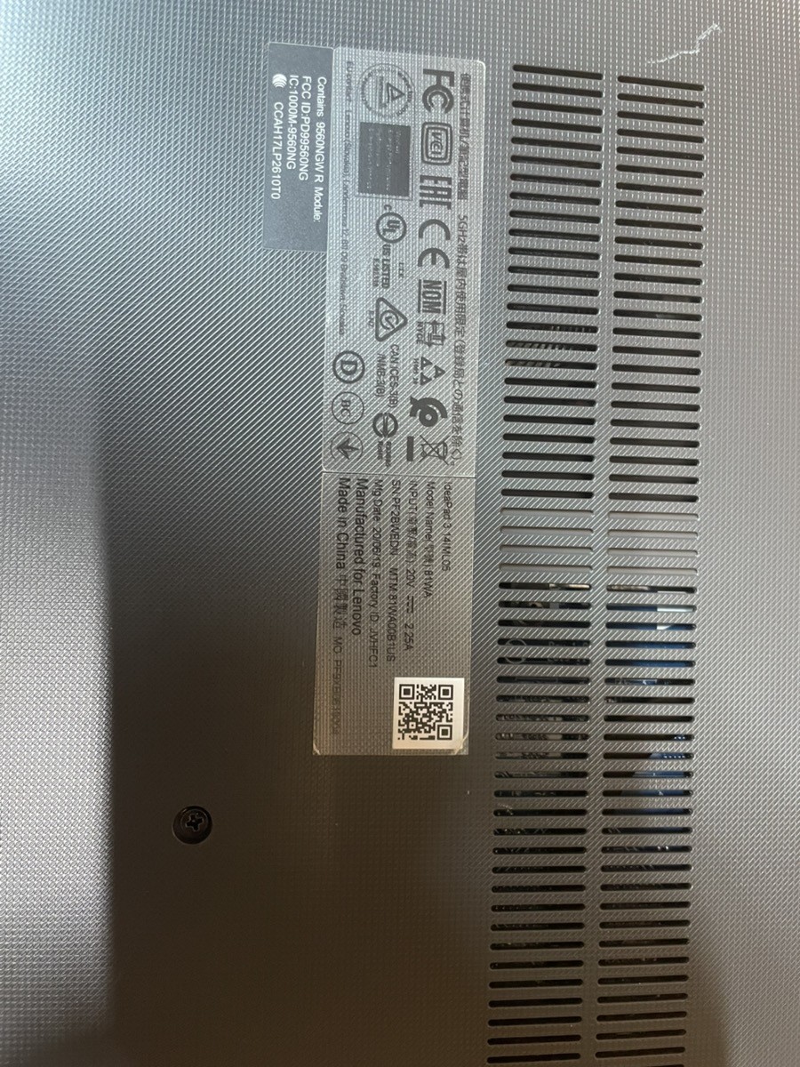 LAPTOP ELECTRONICS LENOVO 81WA, #PF2BWEDN; IDEAPAD 3 HD PENTIUM 6405 (PSJ009001)