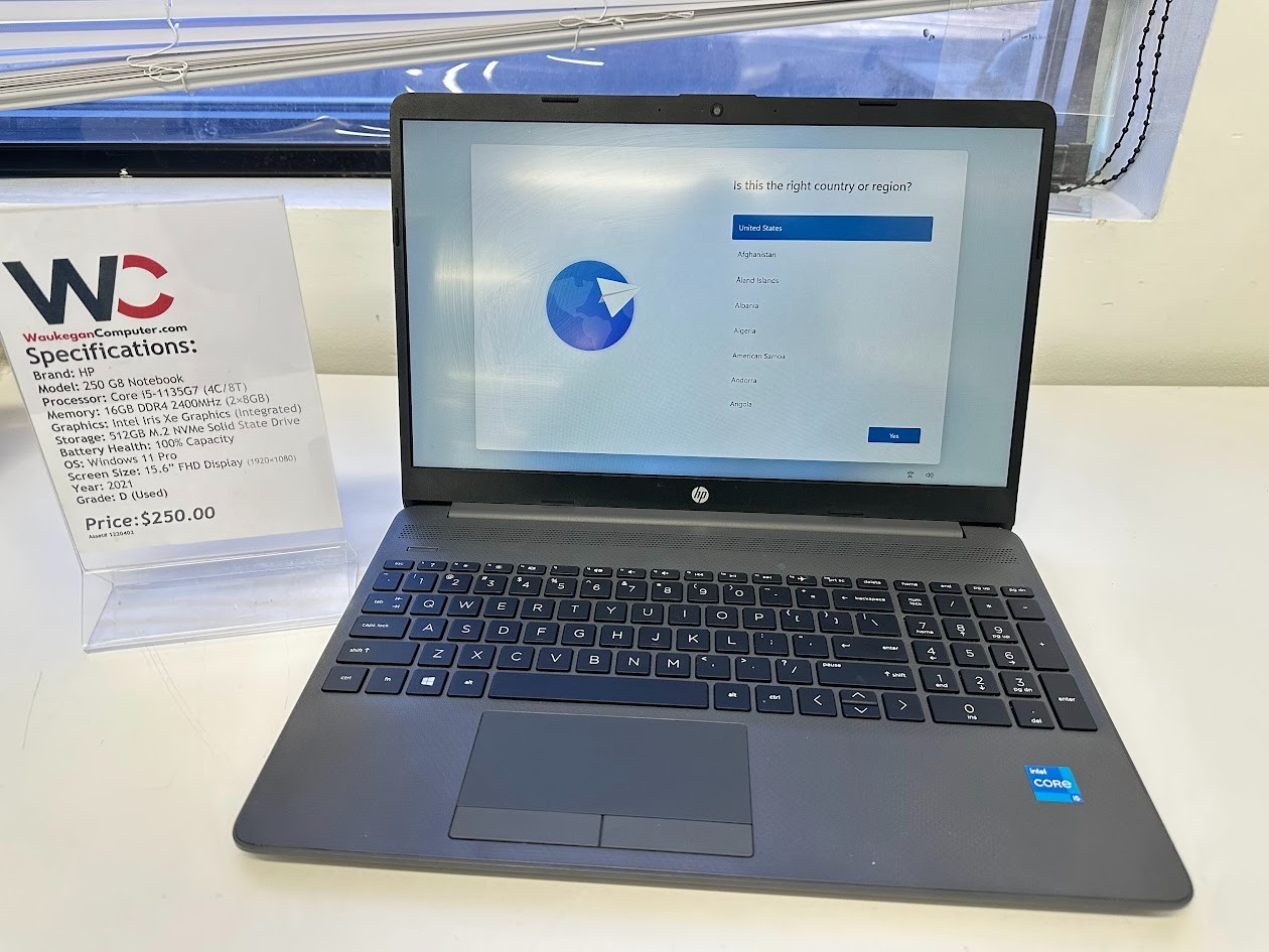 HP 250 G8 Notebook Core i5-1135G7, 16GB DDR4, Intel Iris Xe, 512GB SSD, 2021