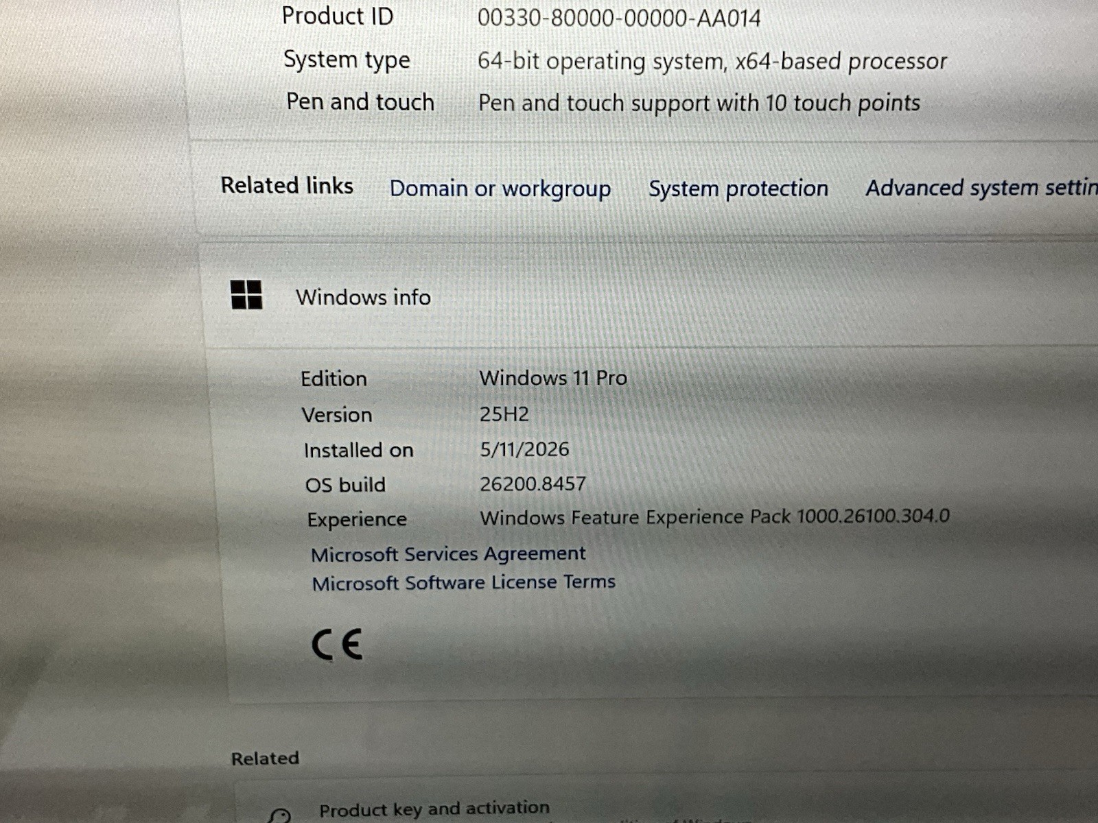 Toughbook Panasonic CF-33 I5-6300U 8GB RAM 256GB SSD Win11P W/CHARGER