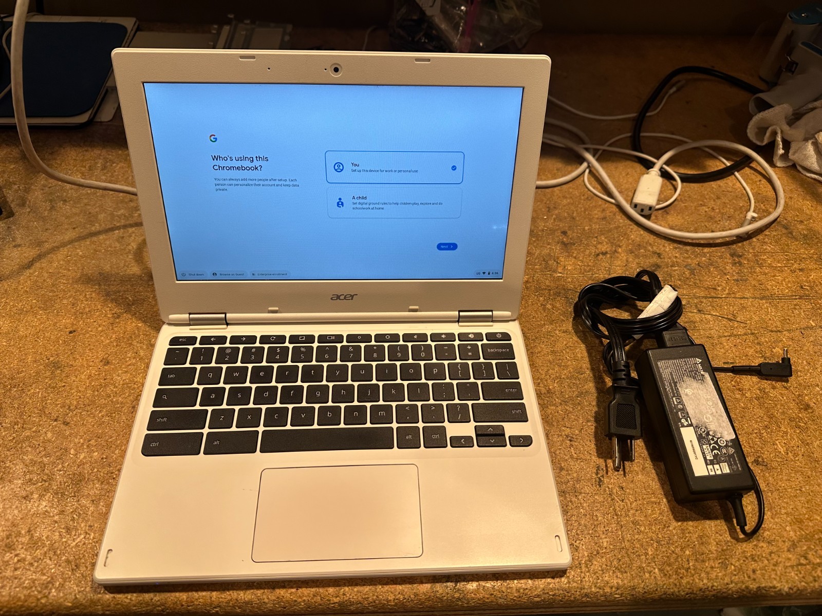 Acer ChromeBook N1Q10 CB3-131 Series White Working w Adapter