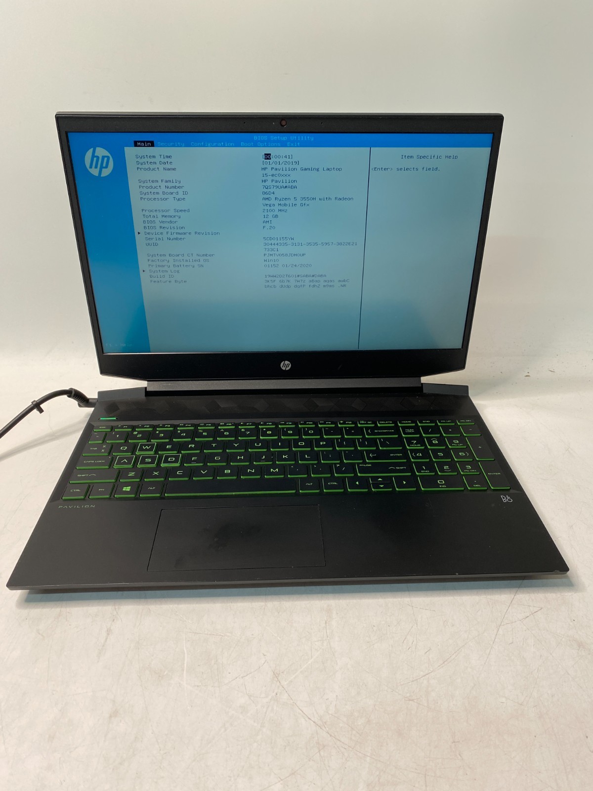 HP Pavilion Gaming 15-ec0xxx Ryzen 5 3550H 12GB GTX 1050 No SSD – Bad Batt PARTS