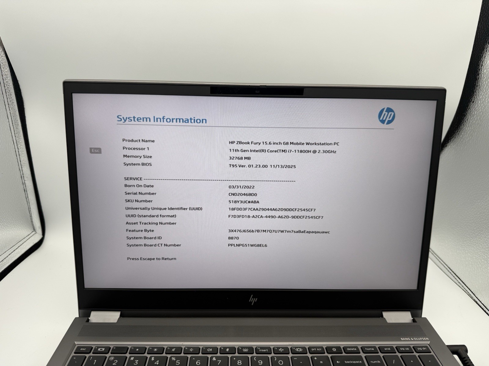 HP ZBook Fury 15.6” G8 WS – i7-11800H | 32GB RAM | 1TB SSD