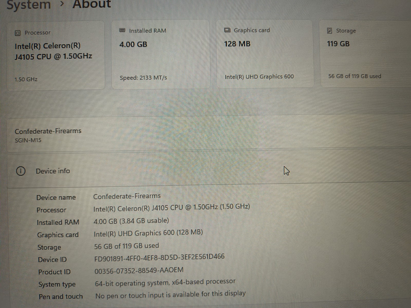 SGIN Laptop M15,15.6 Inch, 4GB, 128GB SSD LaptopsComputer Celeron Dual-Core