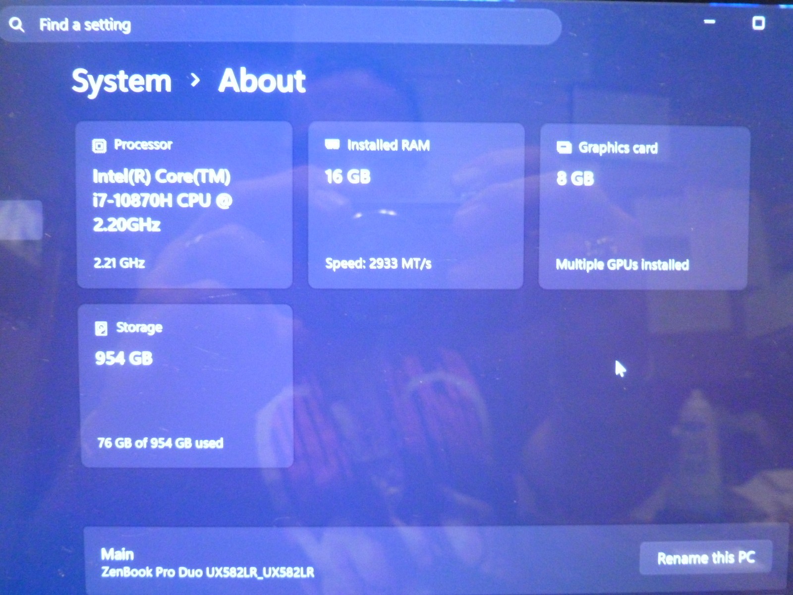 Asus ZenBook Pro Duo UX582LR 15″ Screen i7-10870H 16GB RAM 1TB SSD RTX 3070