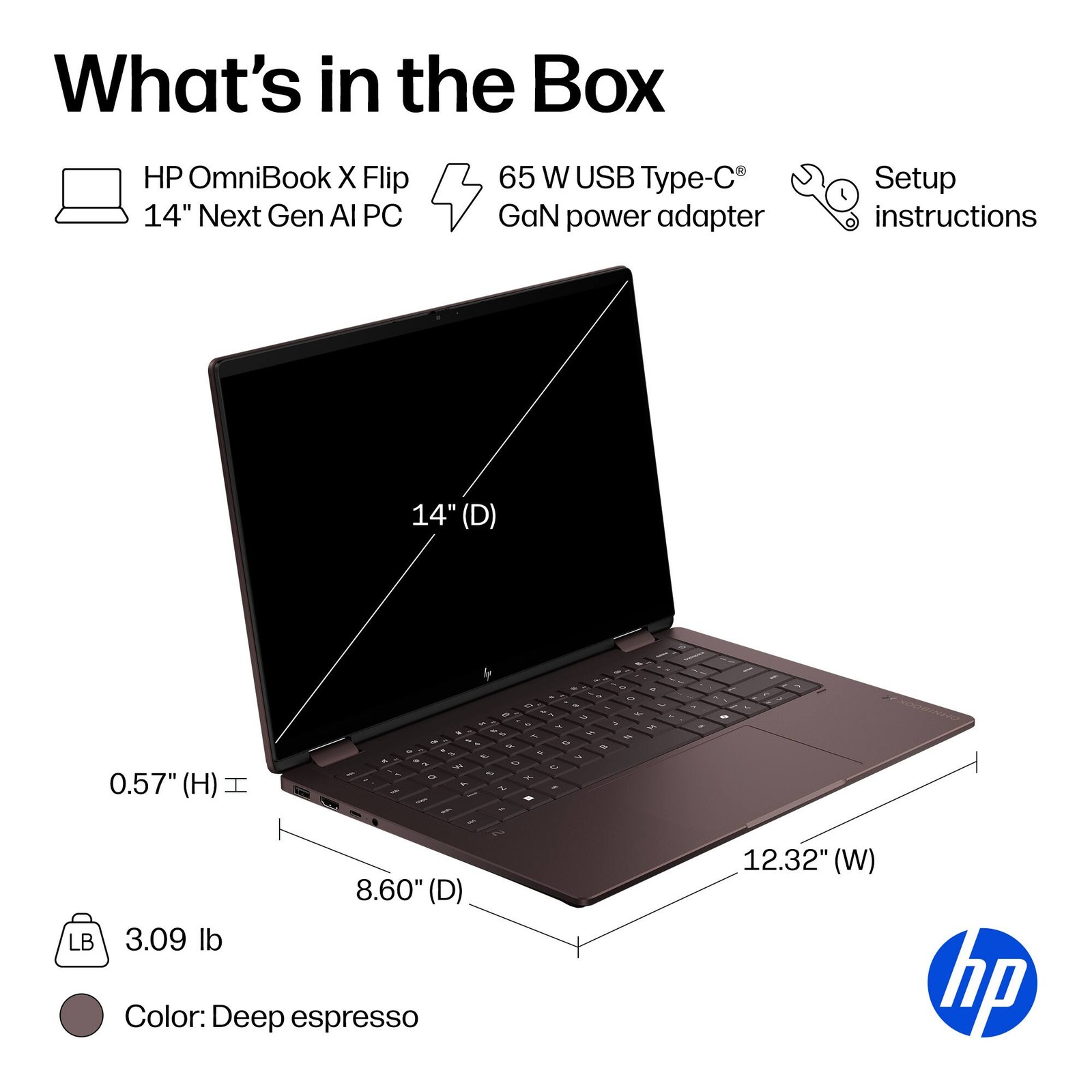 HP – OmniBook X Flip 2-in-1 – 14″ 2K Touchscreen Laptop – AMD Ryzen AI 5 430 …