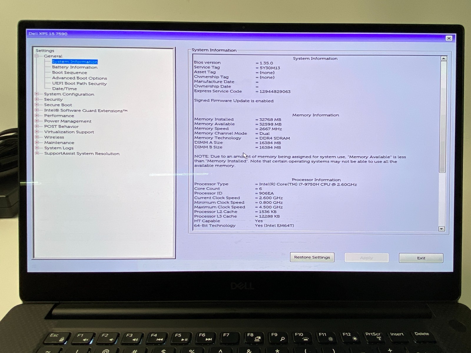 Dell XPS 15 7590 QHD OLED i7-9750H 32GB DDR4 1TB m.2 GTX 1650 Win11P- Burn In