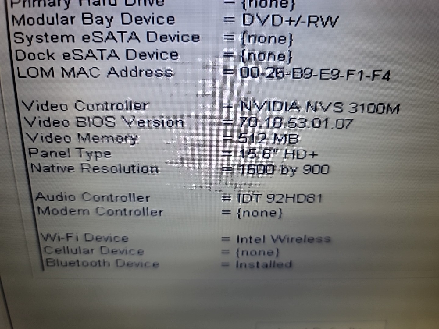 Dell Latitude E6510 Core i5-M560 4GB RAM, 160GB HDD, NVIDIA NVS 3100M, Win10Pro