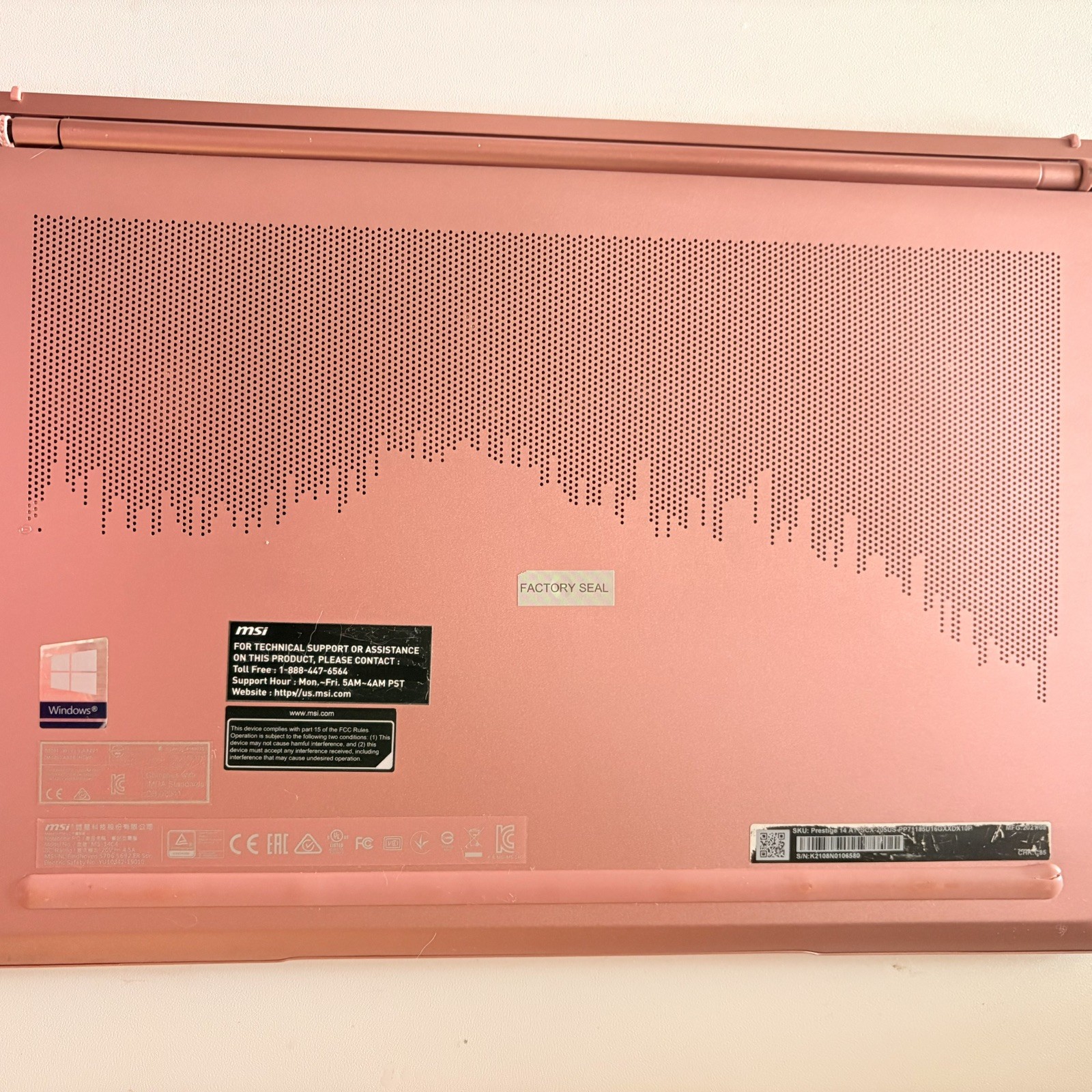 MSI Prestige 14 Rose Pink A11SCX-205 GTX 1650 1 TB SSD -READ DESCRIPTION