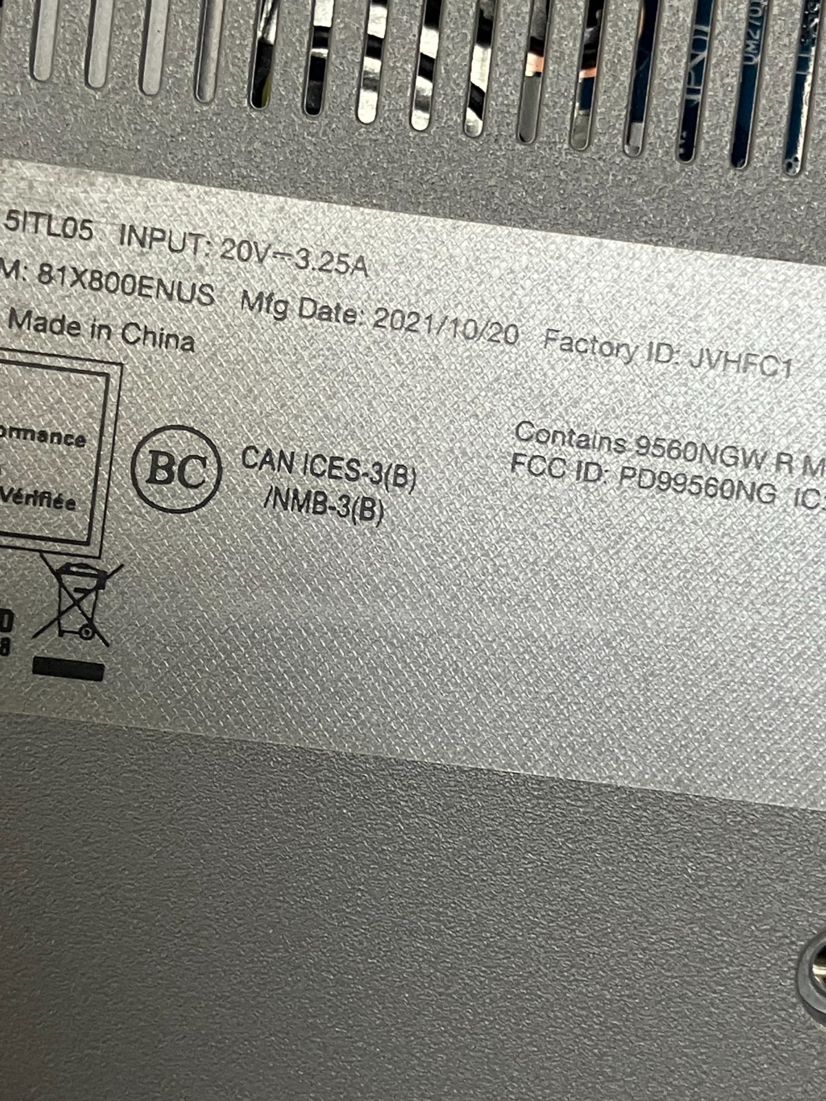 Lenovo IdeaPad 3-15ITL05 i3-1115G4 No SSD No Mem FOR Parts/Repair
