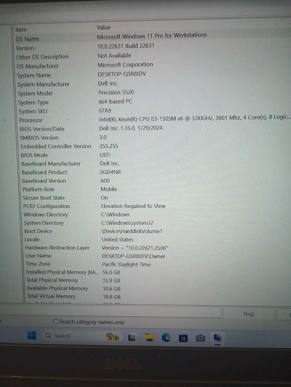 4296Precision3520.Xeon E3(4cores).16GB.1TB New SSD.15.6″FHD.W11 Pro Workstations