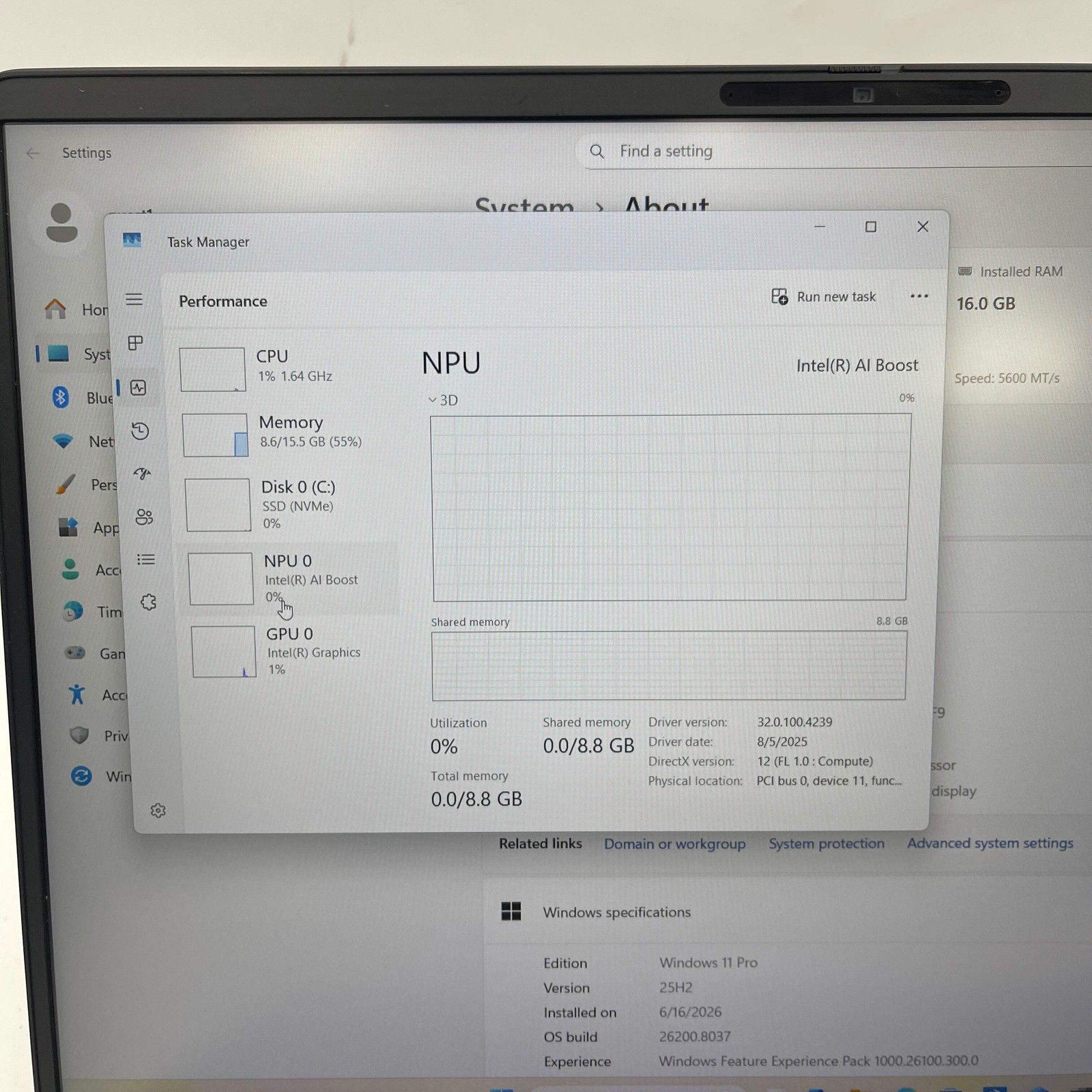 Dell Pro 16 PC16250 16″ Core Ultra 5 225U 1.5GHz 16GB RAM 512GB SSD