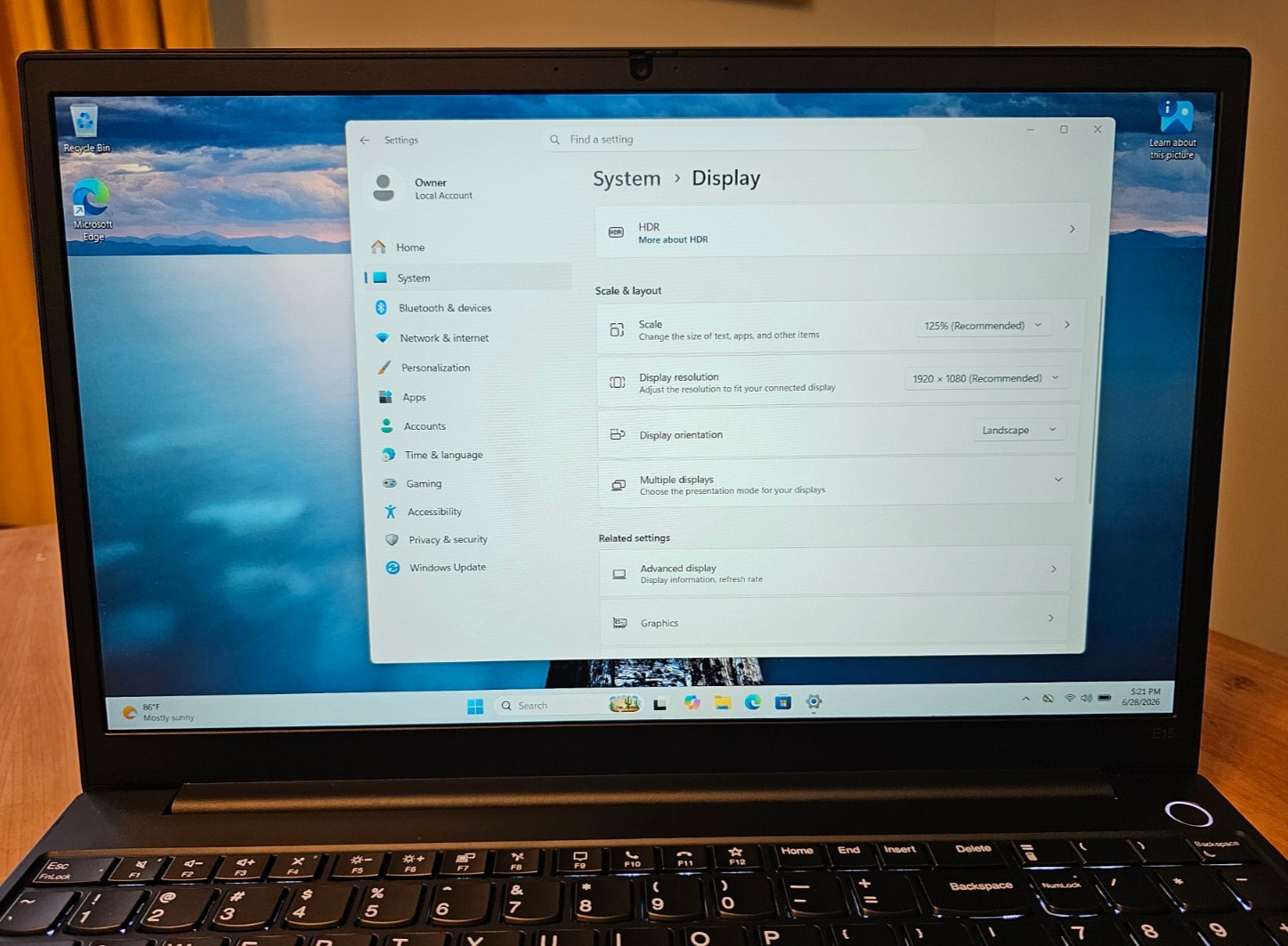 Nice Lenovo E15 Gen 2 i5-1135G7 2.40GHz 8GB 256GB NVMe Full HD AC & 83% Battery
