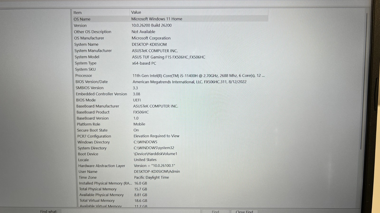 ASUS TUF F15 15.6″ 144Hz i5-11400H 16GB 1TB SSD RTX 3050 Laptop READ SCREEN FLAW