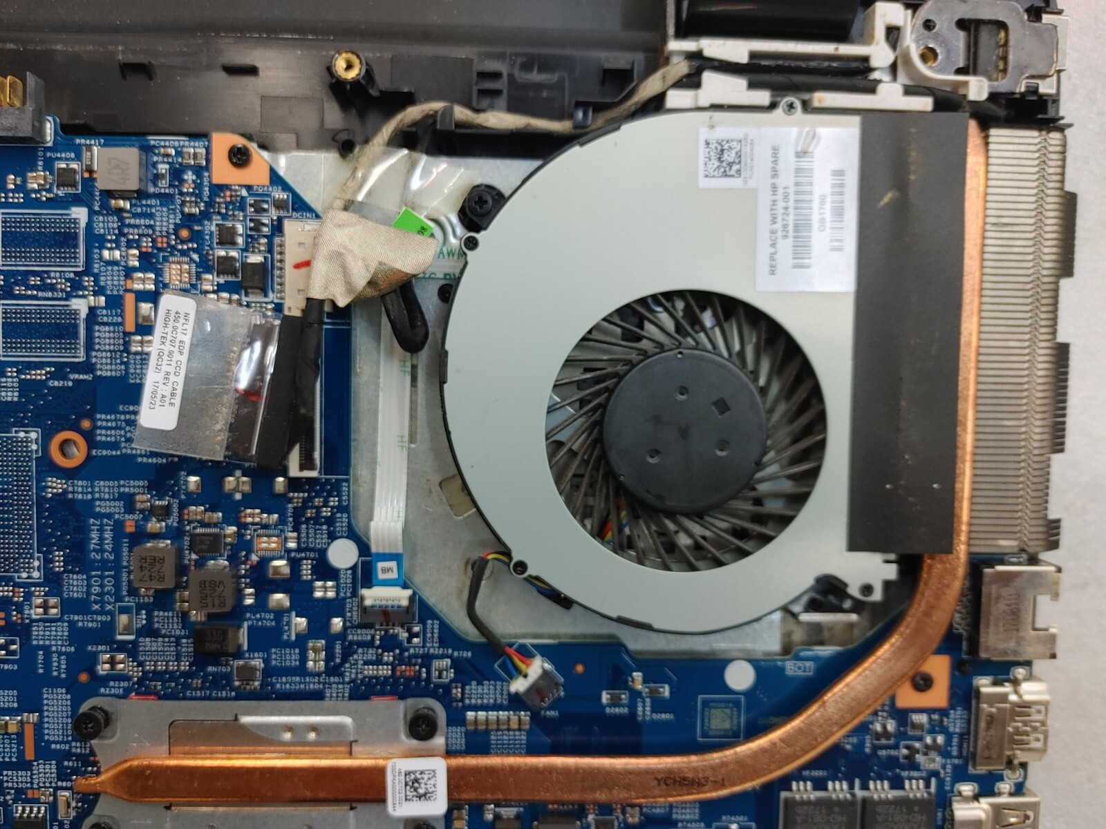 Hp Laptop 17-bs0xx Core i5-7200U@2.50GHz, 8GB RAM , NO HD ( Selling Motherboard)
